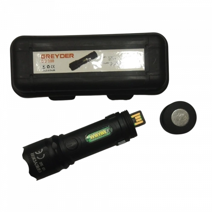 GD-350 USB Şarjlı Mıknatıslı Zoomlu El Feneri