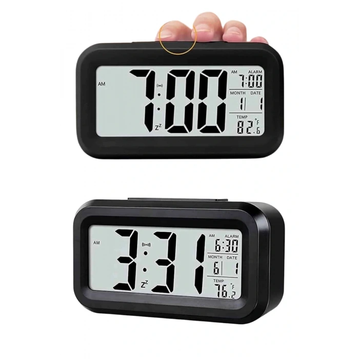Gece Dijital Masa Saati Dijital Alarmlı Led Ekran Pilli Çalar Saat