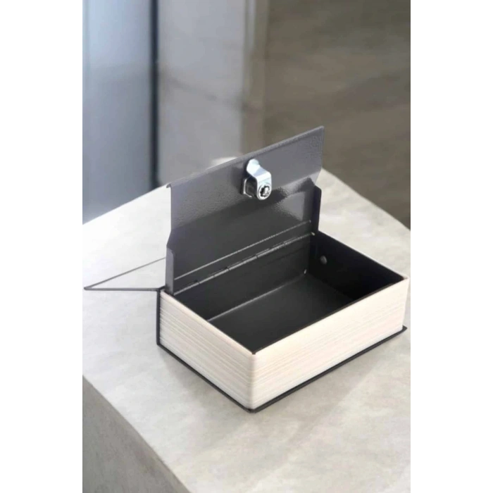 Gizli Kasa İngilizce Sözlüğü Kitap Görünümlü Anahtarlı Gizli Mini Çelik Kasa Kilitli