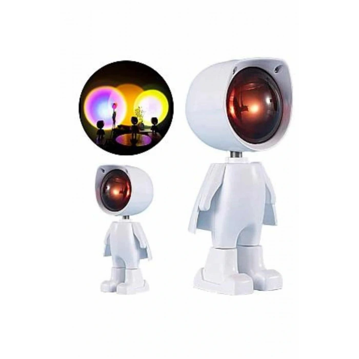 Gün Batımı Projektör Lamba Astronot Görünümlü Dekoratif Masa Lambası