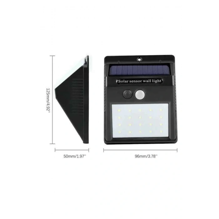 Güneş Enerjili Sensörlü Duvar Lambası Bahçe Lamba Suya Dayanıklı Bahçe Aydınlatma