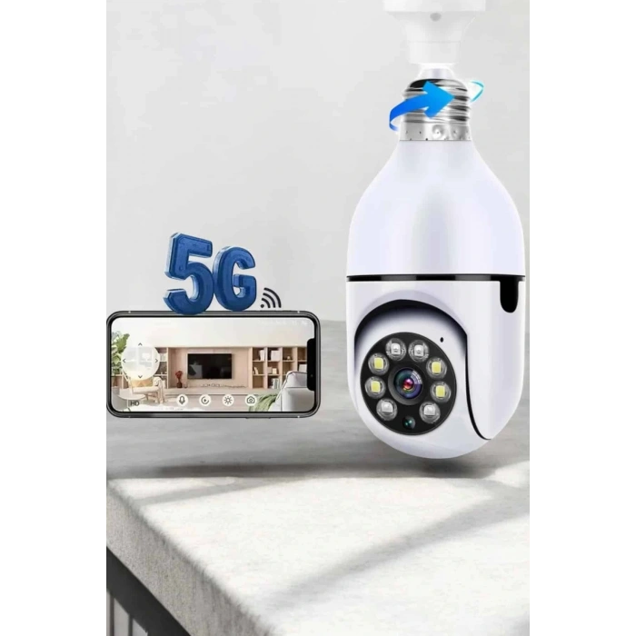 Güvenlik Kamerası Wifi Kamera Duylu Ev Kamerası Wifi Bağlantılı Dönebilen