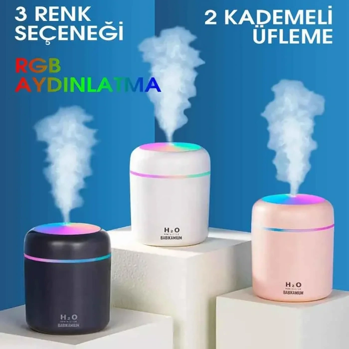 H2O LED Işıklı Mini Oda Hava Nemlendirici (5324)