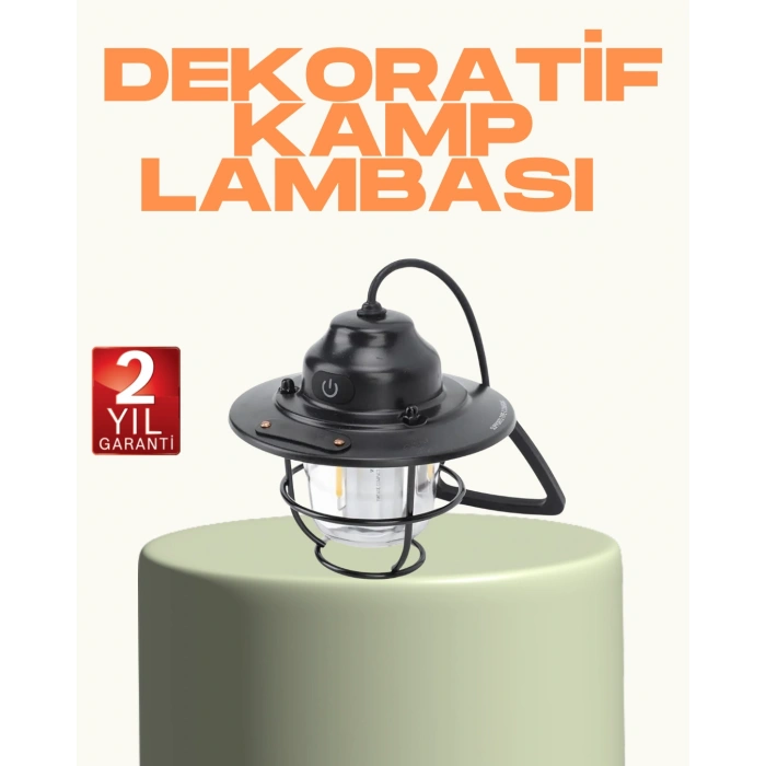 Hafif ve Taşınabilir Retro Tasarım Kamp Lambası