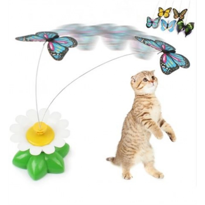 Hareketli Dönen Kelebek - Kedi Oyuncağı ( Pille Çalışır) (5324)