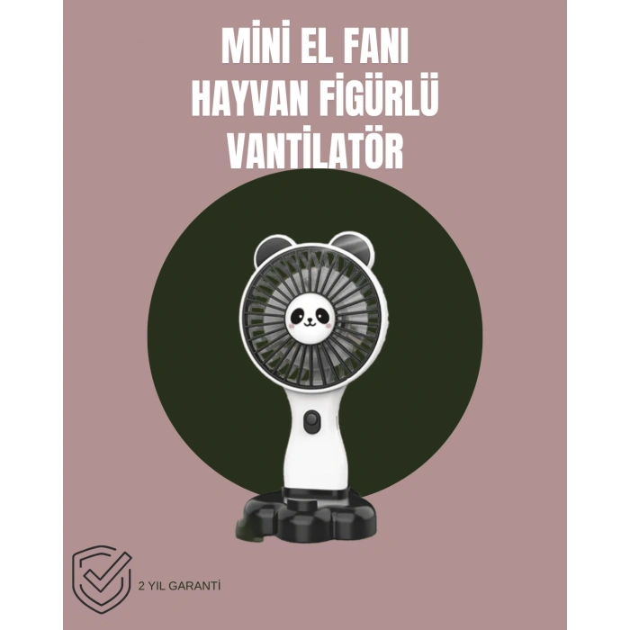 Hayvan Figürlü Mini El Fanı – Usb Şarjlı Sessiz Vantilatör