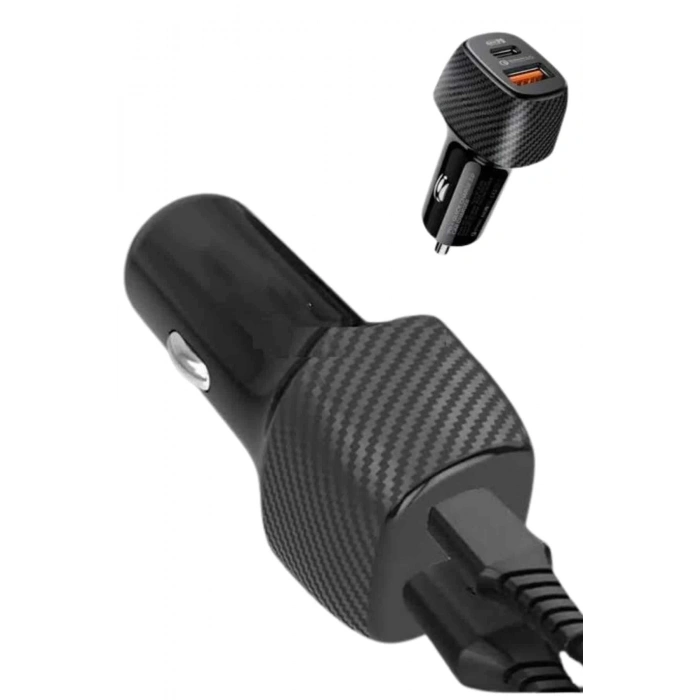 Hızlı Oto Şarj Cihazı 38W Çift Girişli HIzlı Şarj Oto Çakmaklık Type-C