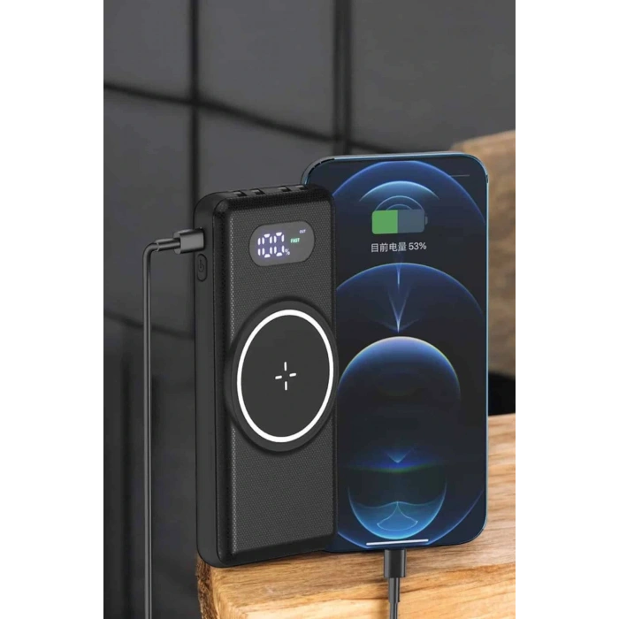 Hızlı Şarj Dijital Göstergeli Powerbankli Çoklu Şarj Özelliği
