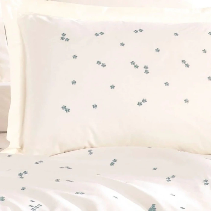 Hobby Çift Kişilik Poplin Premium Nakışlı Nevresim Spring Krem