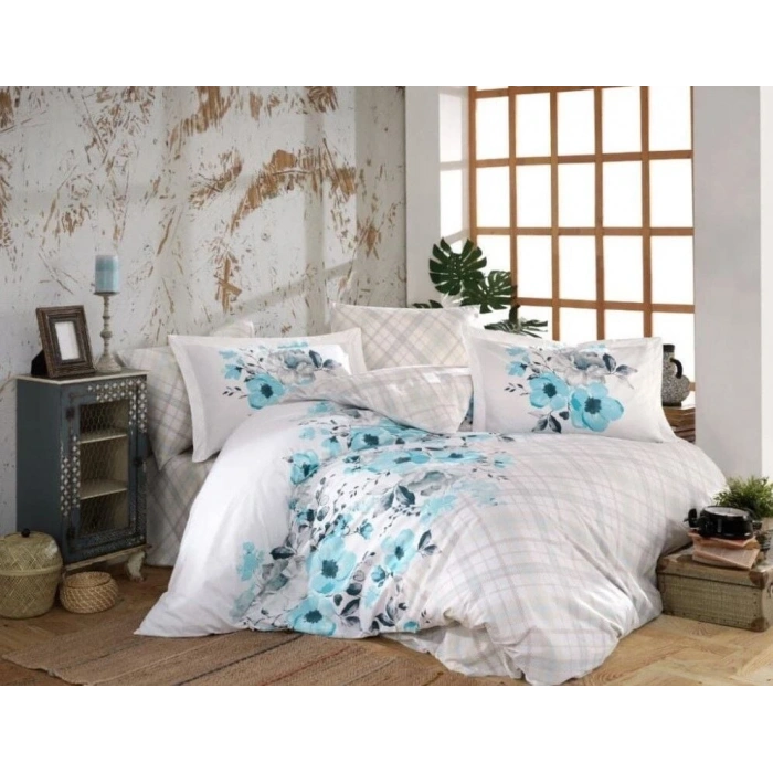 Hobby Kingsize Poplin Nevresim Belinda Mavi