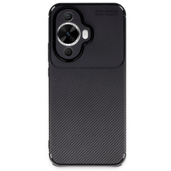 Huawei Nova 12s Kılıf Auto Focus Karbon Kapak - Siyah