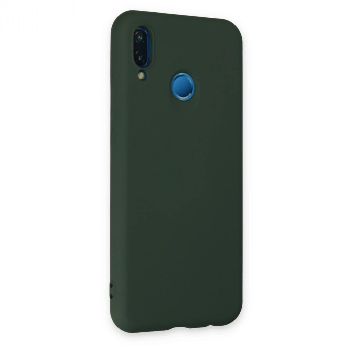 Huawei P20 Lite Kılıf Nano İçi Kadife Silikon - Koyu Yeşil