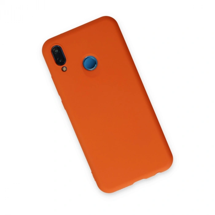Huawei P20 Lite Kılıf Nano İçi Kadife Silikon - Turuncu
