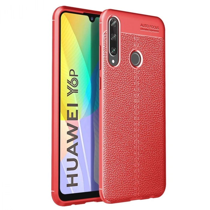 Huawei Y6p Kılıf Auto Focus Kapak - Kırmızı