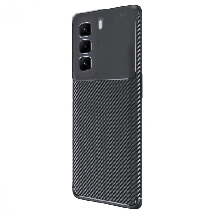İnfinix Hot 50 4g Kılıf Auto Focus Karbon Kapak - Siyah
