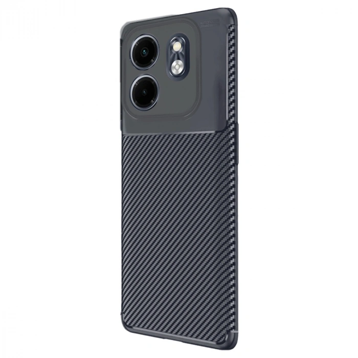 İnfinix Smart 9 Kılıf Auto Focus Karbon Kapak - Lacivert