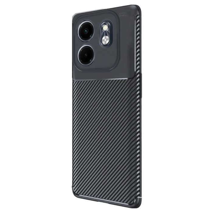 İnfinix Smart 9 Kılıf Auto Focus Karbon Kapak - Siyah