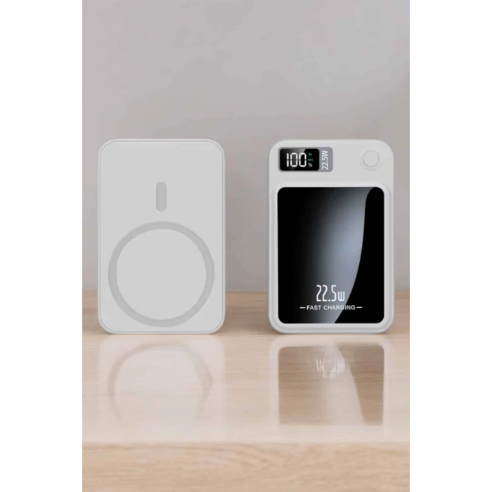 İos Uyumlu 22.5w Hızlı Şarj Magsafe Powerbank Dijital Göstergeli 10.000 Mah
