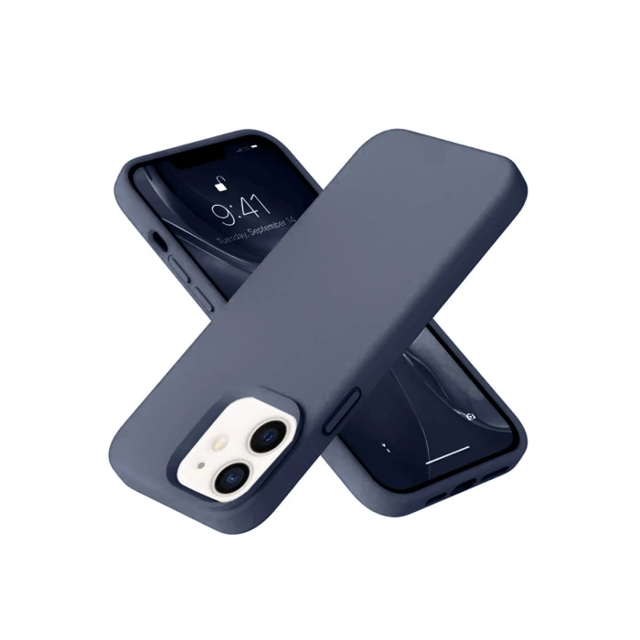 İphone 12 Kılıf Nano İçi Kadife Silikon - Lacivert