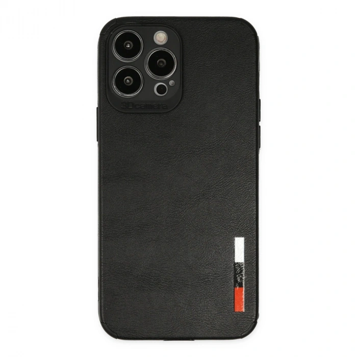 İphone 13 Pro Max Kılıf Loop Deri Silikon - Siyah