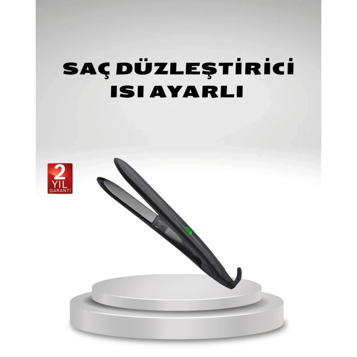 Isı Ayarlı Saç Düzleştirici Titanyum Seramik Plaka, Dijital Ekran