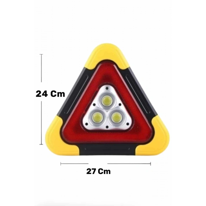 Işıklı Üçgen Reflektör Led Projektör Acil Durum Feneri Flaşör 500 Lümen