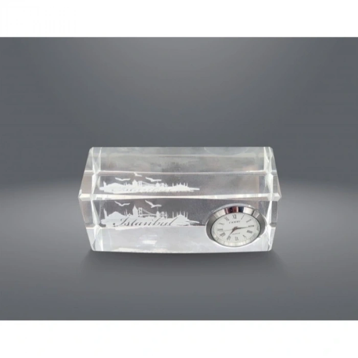 İstanbul Tasarımlı Kristal Saatli Biblo