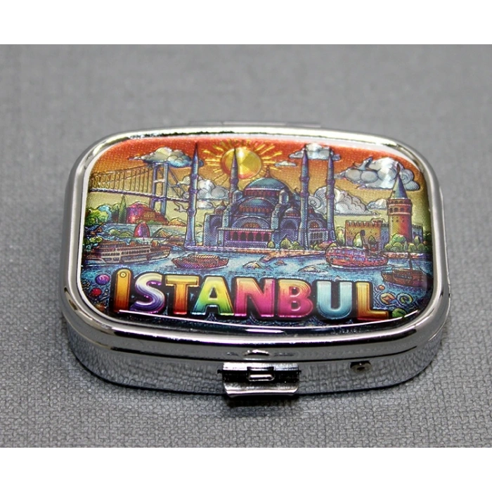 İstanbul Temalı İlaç Kutusu Anahtarlık Alk4371