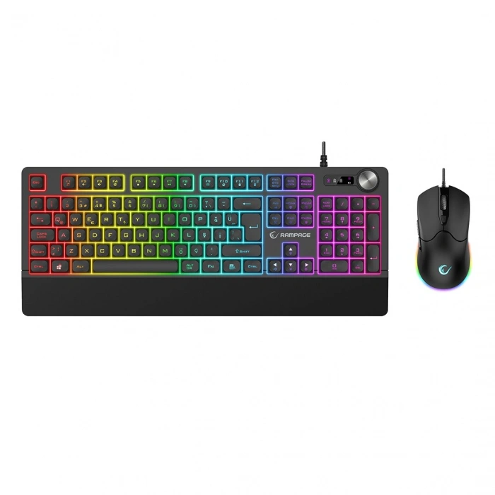 JAZZY V2 OYUNCU KLAVYE - MOUSE SET MEKANİK USB KABLO RGB AYDINLATMA 12800 DPI (5324)