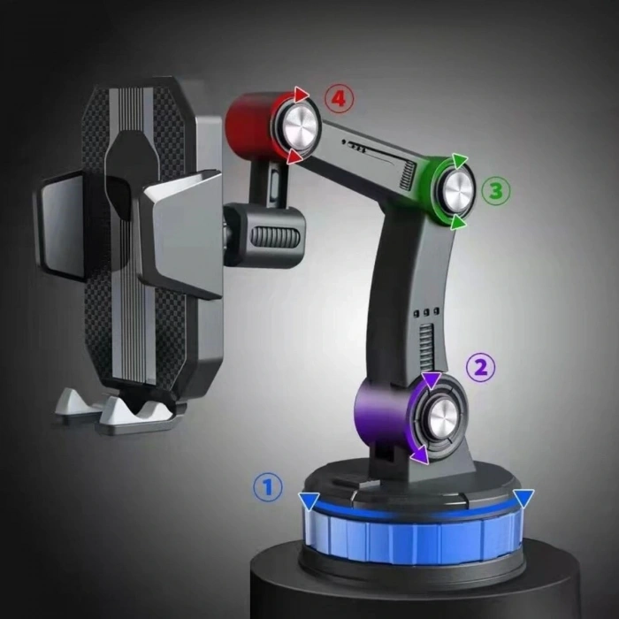 Jel Vantuzlu Cama Takılabilen Güçlü 360 Derece Dönebilen Ayarlanabilir Araç Içi Vantuzlu Telefon Tutucu (5324)