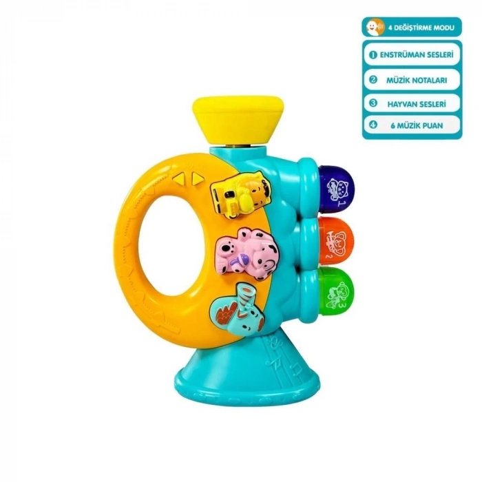 JLG-855-38A IŞIKLI VE MÜZİKLİ TROMPET BEBEK - 1 Adet Stokta Olan Gönderilir