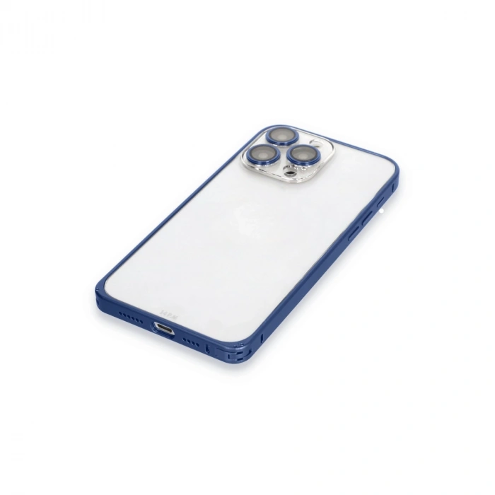 Joko Apple İphone 15 Pro Max Metal Bumper Mat Kapak - Lacivert