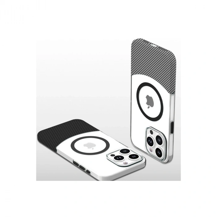 Joko Apple İphone 16 Carbon Puzzle Magsafe Kapak - Beyaz