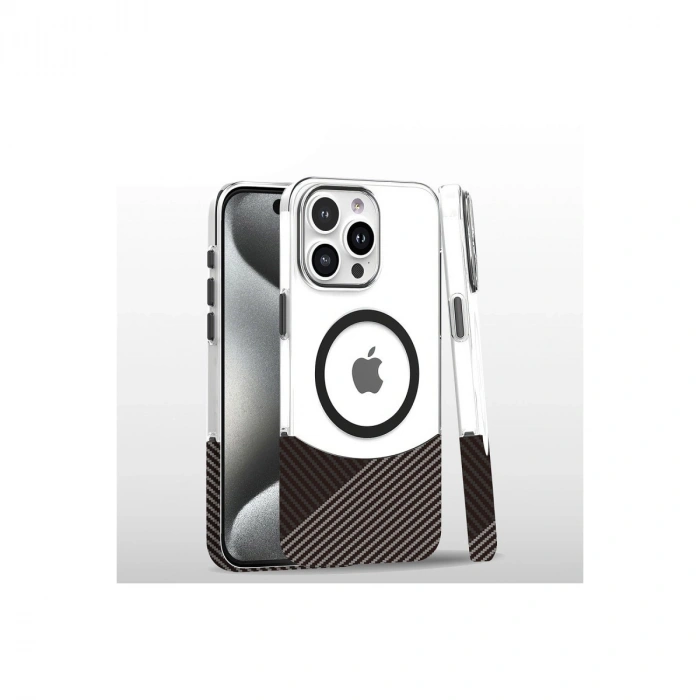 Joko Apple İphone 16 Pro Carbon Puzzle Magsafe Kapak - Gri