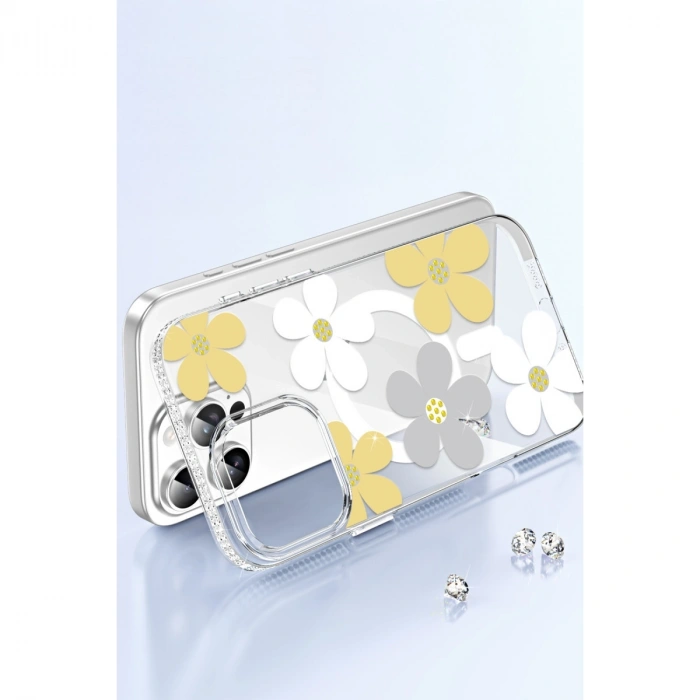 Joko Apple İphone 16 Pro Max Floral Magsafe Kapak - Turuncu