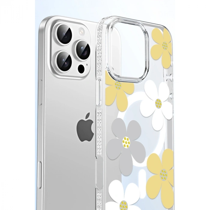 Joko Apple İphone 16 Pro Max Floral Magsafe Kapak - Turuncu
