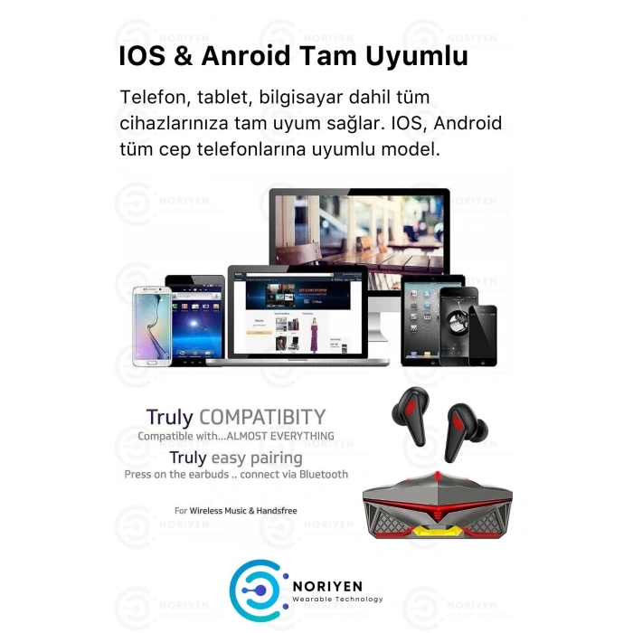 K98 Pro Oyuncu HD Ses Mikrofonlu Işıklı Metal Kasa iOS Android Uyumlu Bluetooth Kablosuz Kulaklık