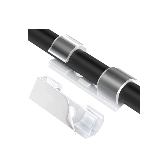 Kablo Sabitleyici Klipsler 20 Adet Kablo Düzenleyici Duvar Fayans Cam Kablo Tutucu Yapışkanlı Klips (5324)