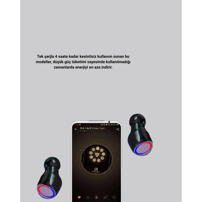 Kablosuz Kulaklık Uzun Pil Ömürlü Şarj Kutulu Ergonomik Hafif Tasarım