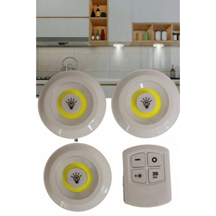 Kablosuz Pilli Işıldak  Masa Lambası Mutfak Tezgah Altı Banyo Dolabı Dolap İçi