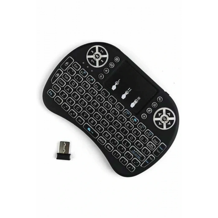 Kablosuz Türkçe Q Klavye Rgb Işıklı Televizyon Ps3 Dokunmatik Mouse