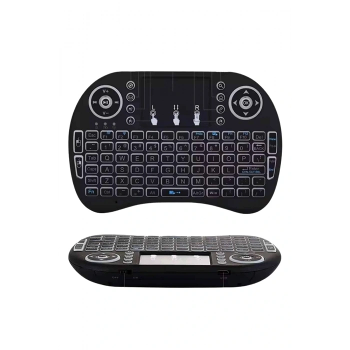 Kablosuz Türkçe Q Klavye Rgb Işıklı Televizyon Ps3 Dokunmatik Mouse