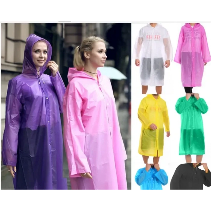 Kadın Erkek Yağmurluk Kapüşonlu Çıtçıtlı Eva Raincoat (5324)