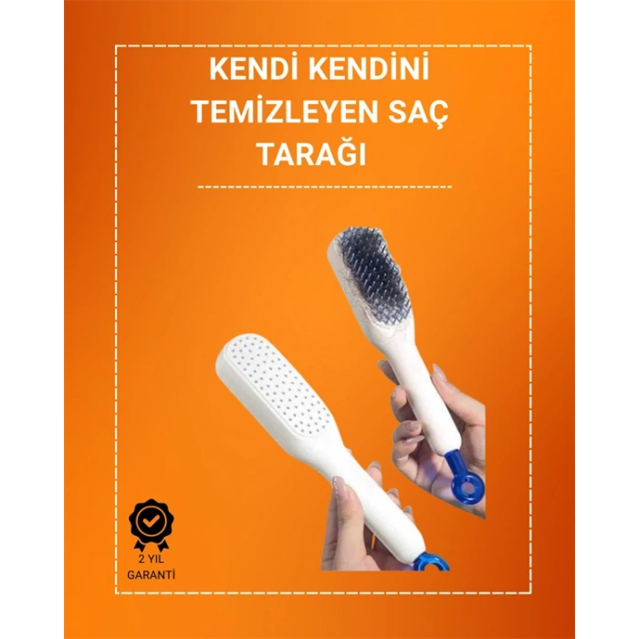Kafa Derisi Masajlı Saç Tarağı – Kendini Temizleyen, Anti-Statik
