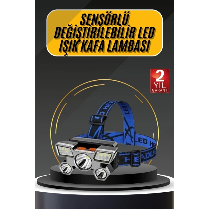 Kafa Lambası 800 Lümen 4 Mod Yüksek Işık Flaşörlü Şarjlı Led Lamba