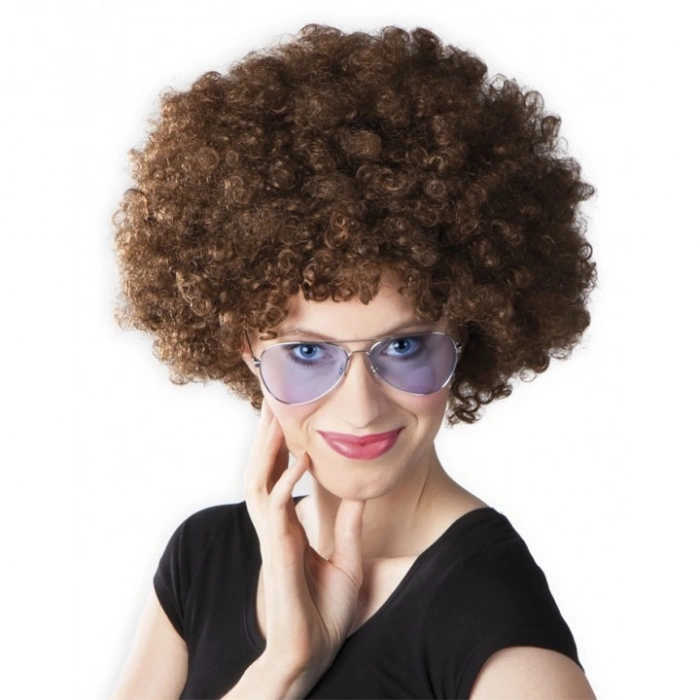 Kahve Renk Kıvırcık Afro Bonus Peruk (5324)