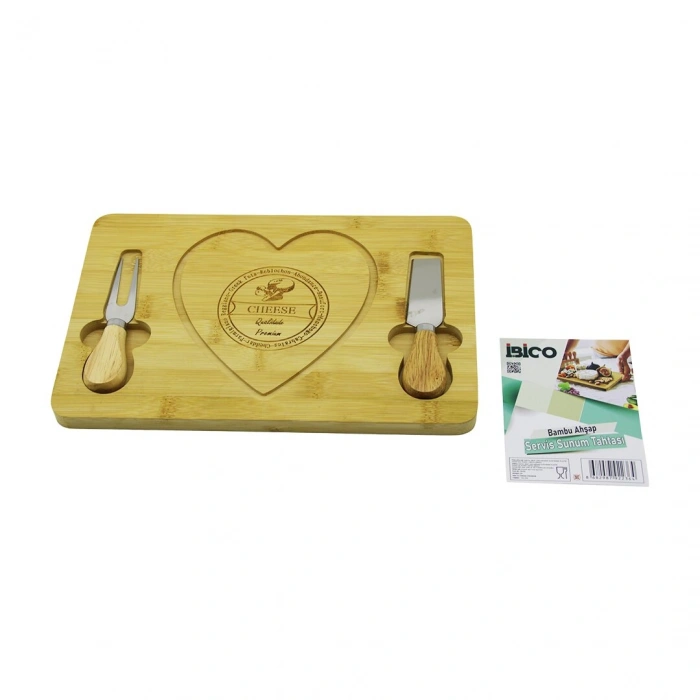 KALPLİ BIÇAK SAĞ-SOLAHŞAP BAMBU KAHVALTI PEYNİR SUNUM PANO2 BIÇAK=AHŞAP SAP19X29X1.5CM (5324)