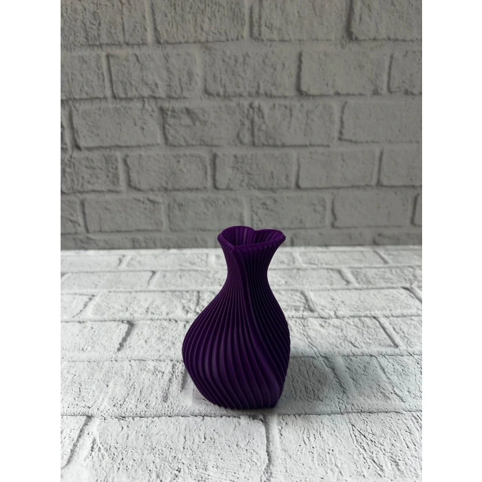 Kalpli Mor Mini Vazo 5 cm Dekoratif Masa Üstü Aksesuar