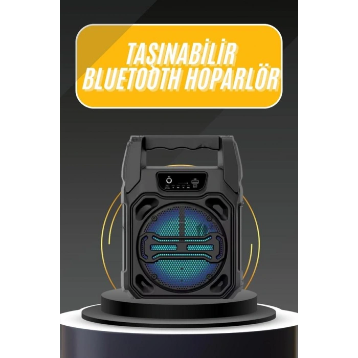 Karaoke Mikrofonlu Fm Radyolu Bluetooth Hoparlör Yüksek Ses Kaliteli