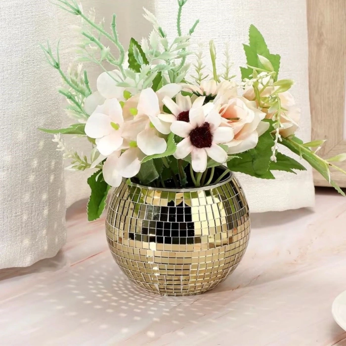 Kare Gold Cam Mozaik Fayans Çıkartmaları El İşi Kare Cam Fayans Kendinden Yapışkanlı Aynalı Dekor Panel 30x30 Cm (5324)